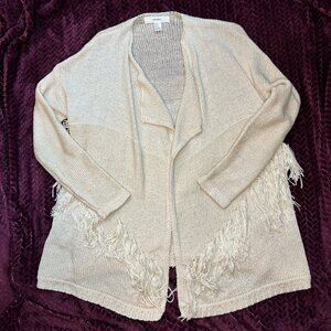 Forever 21 Fringe Poncho Cardigan 🍨 Cream, Size M